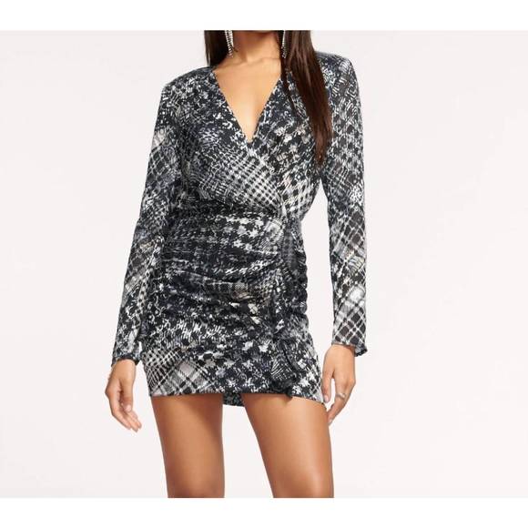 NEW RAMY BROOK myla dress in houndstooth burnout - Picture 1 of 4
